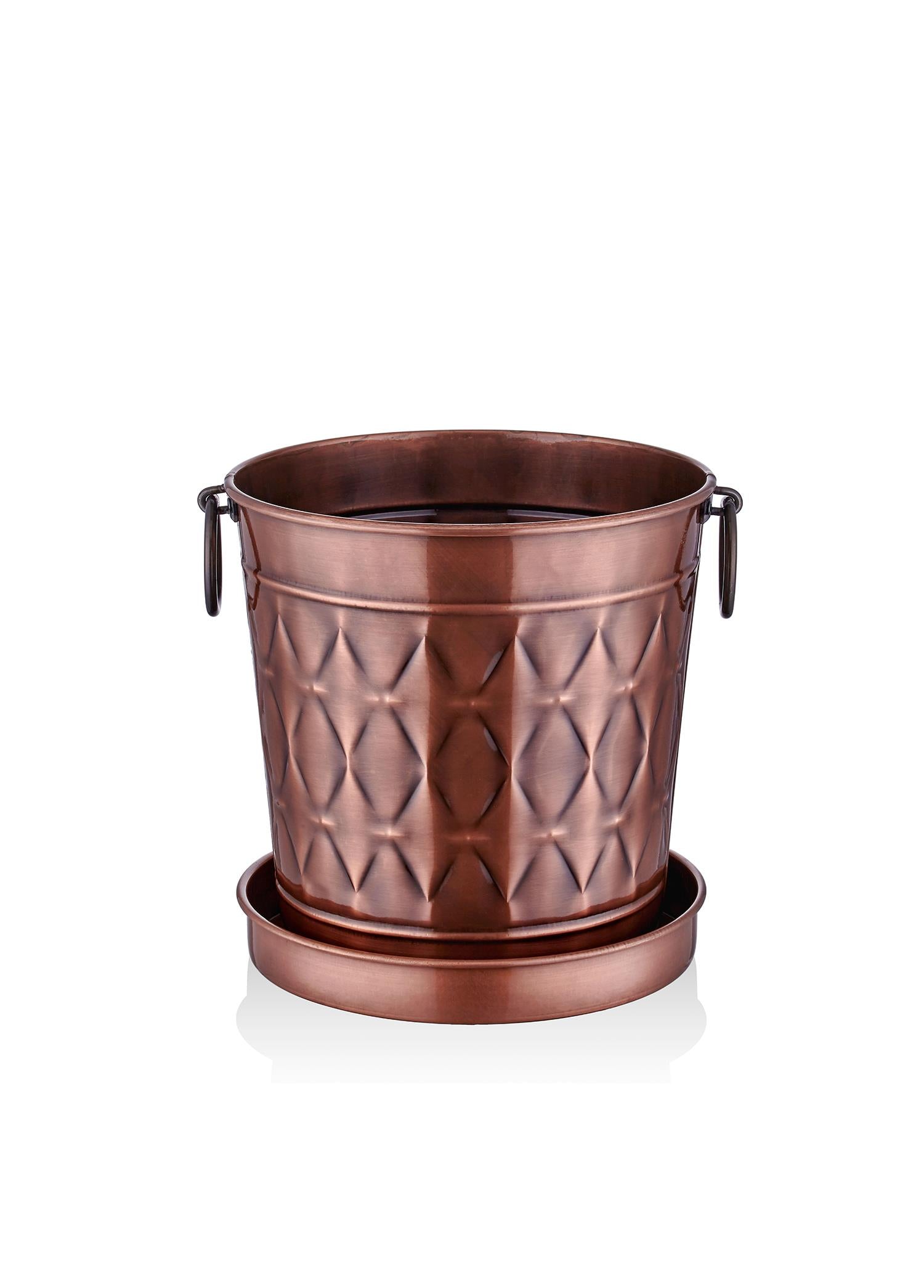 Prism Pot Copper Coating 33x25x33 cm