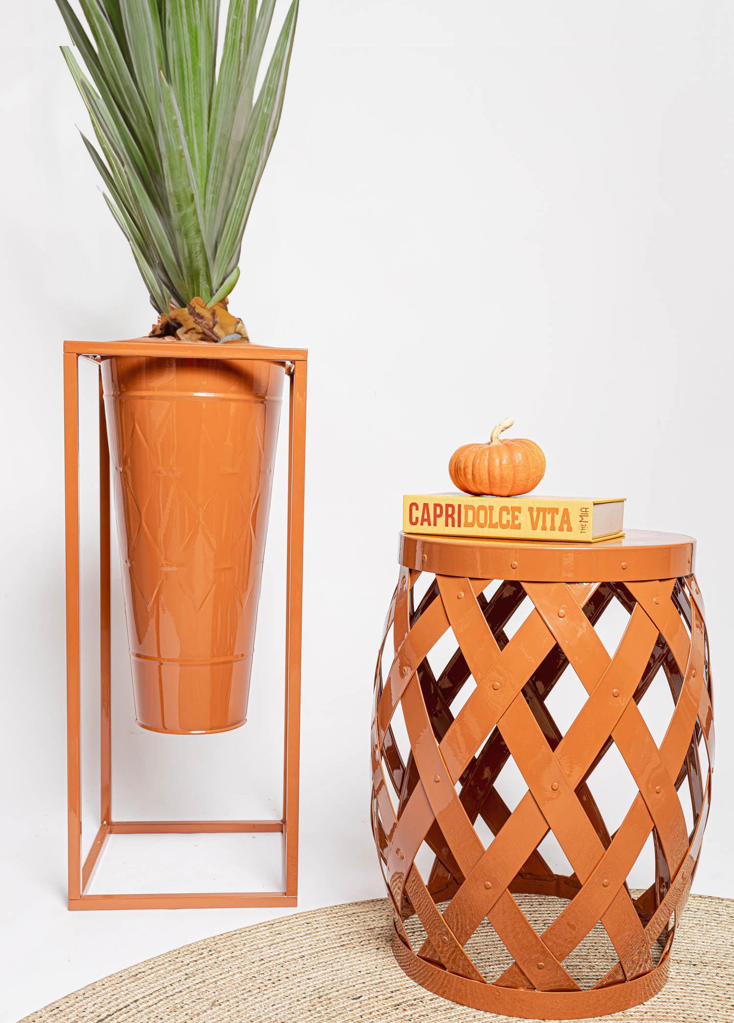 Prism Stool & Side Table Terracotta 50x35 cm