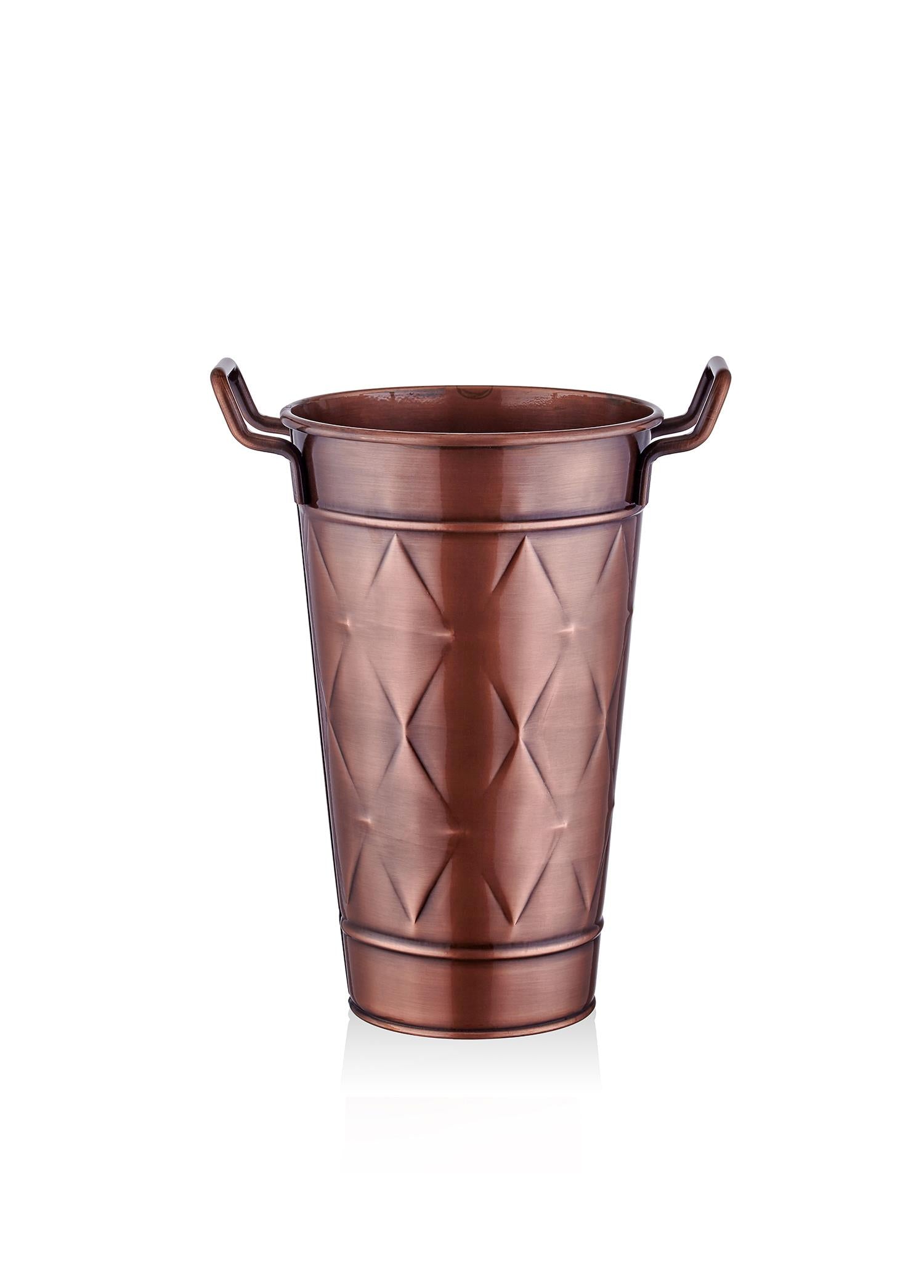 Prism Vase & Flower Pot Copper Coating 40 cm