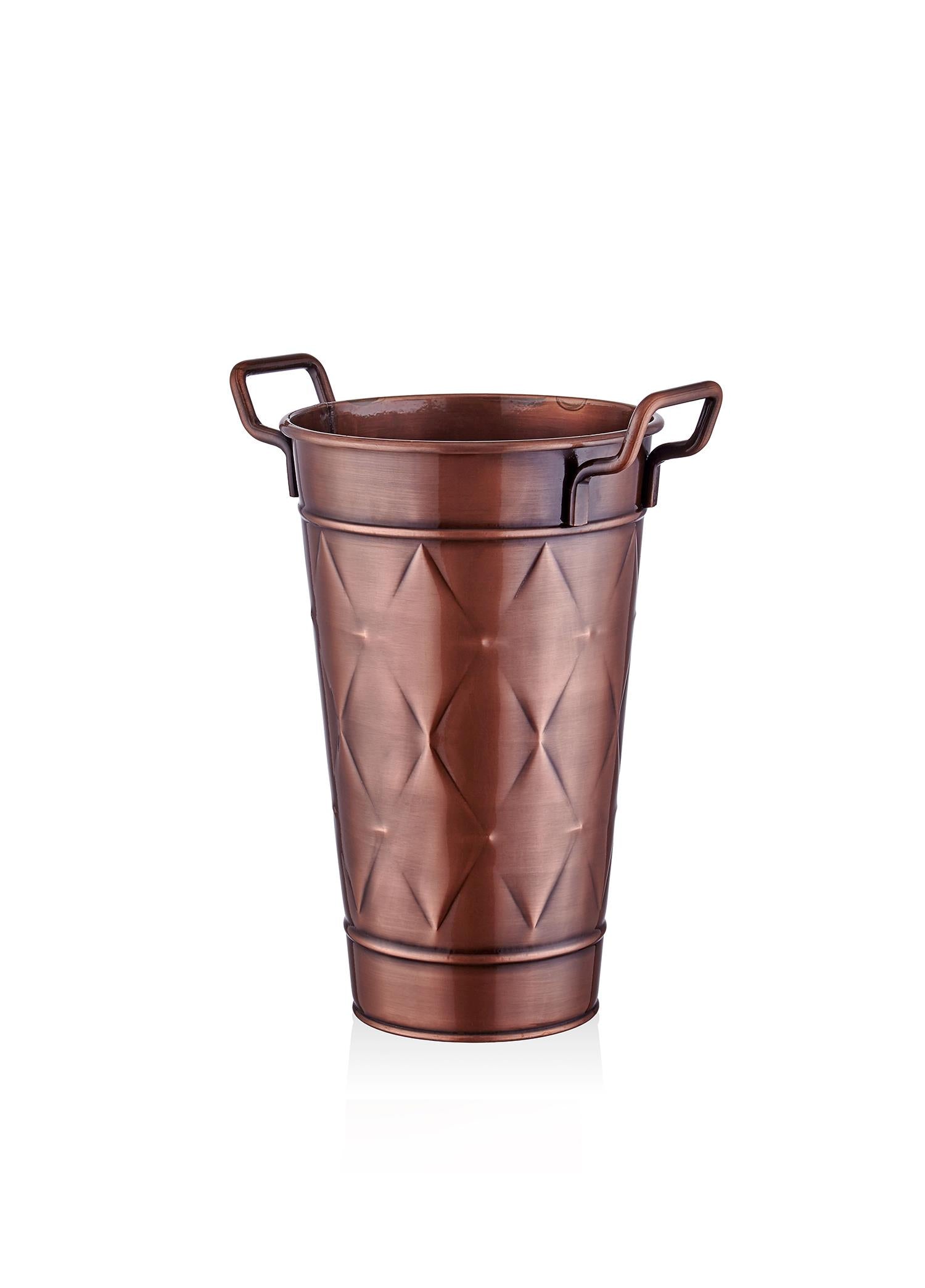 Prism Vase & Flower Pot Copper Coating 40 cm