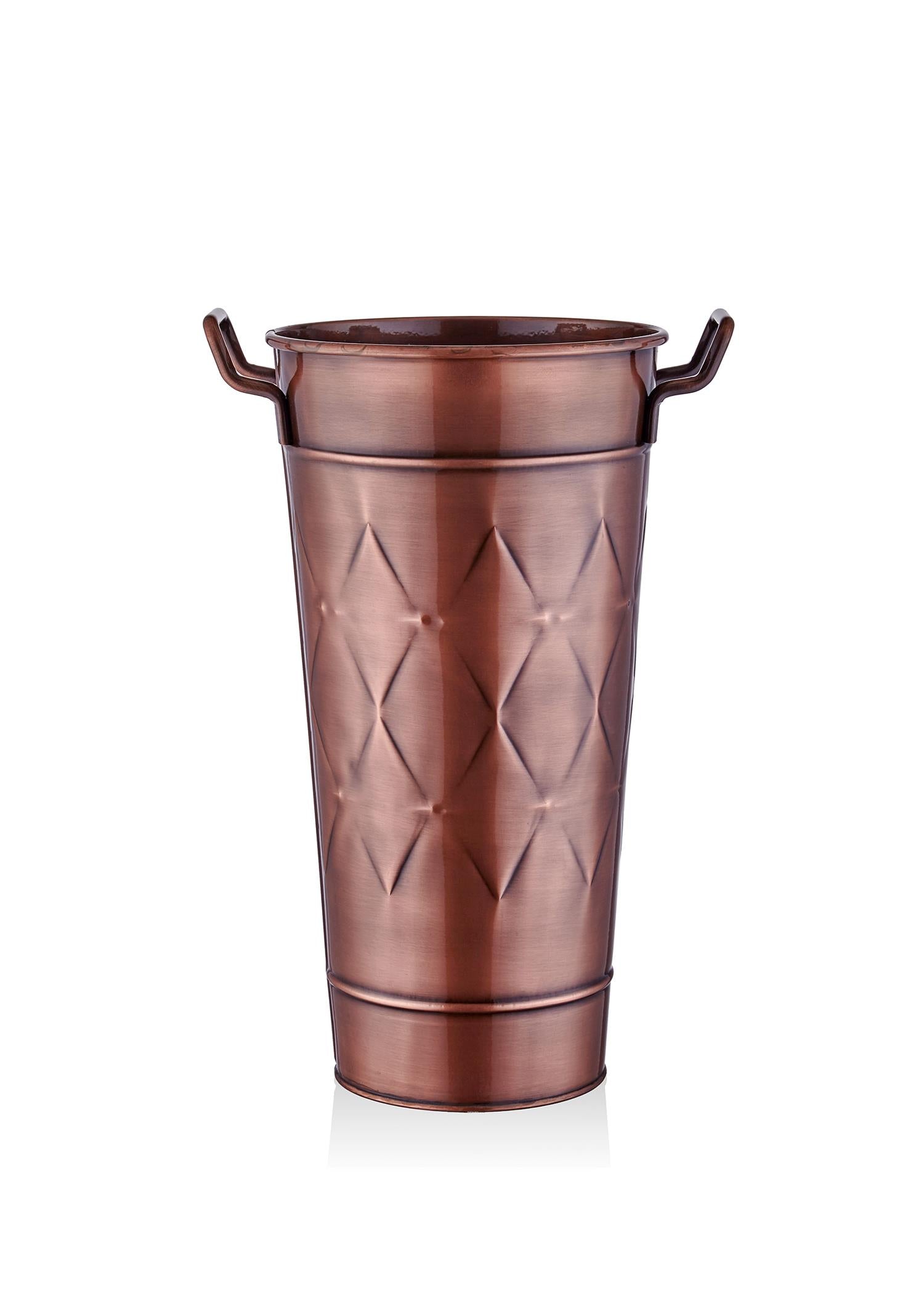 Prism Vase & Flower Pot Copper Coating 50 cm