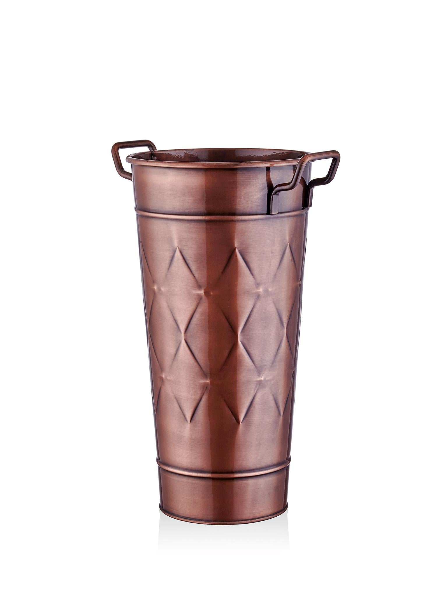 Prism Vase & Flower Pot Copper Coating 50 cm