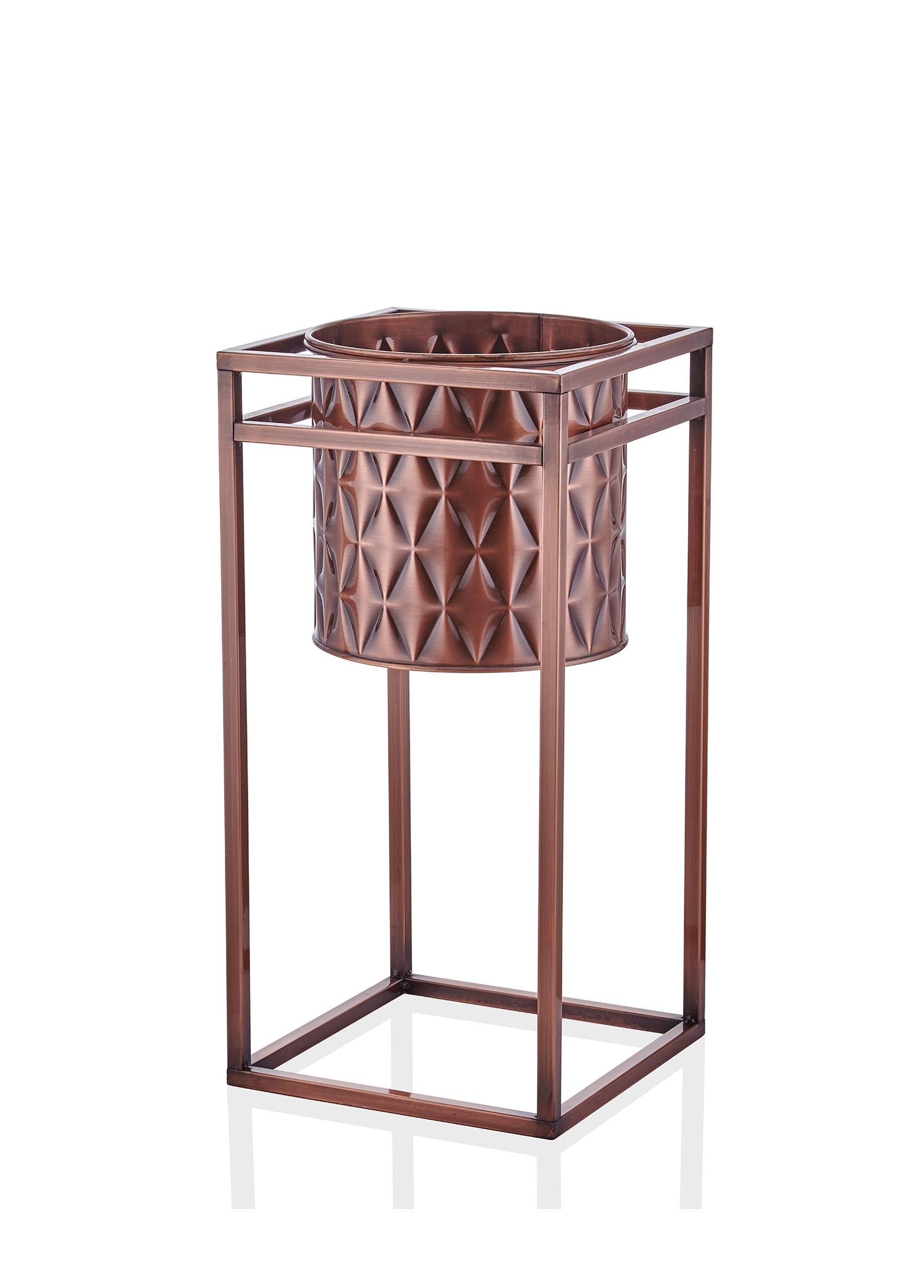 Prism Vase & Flower Pot Copper Coating 60x30x30 cm