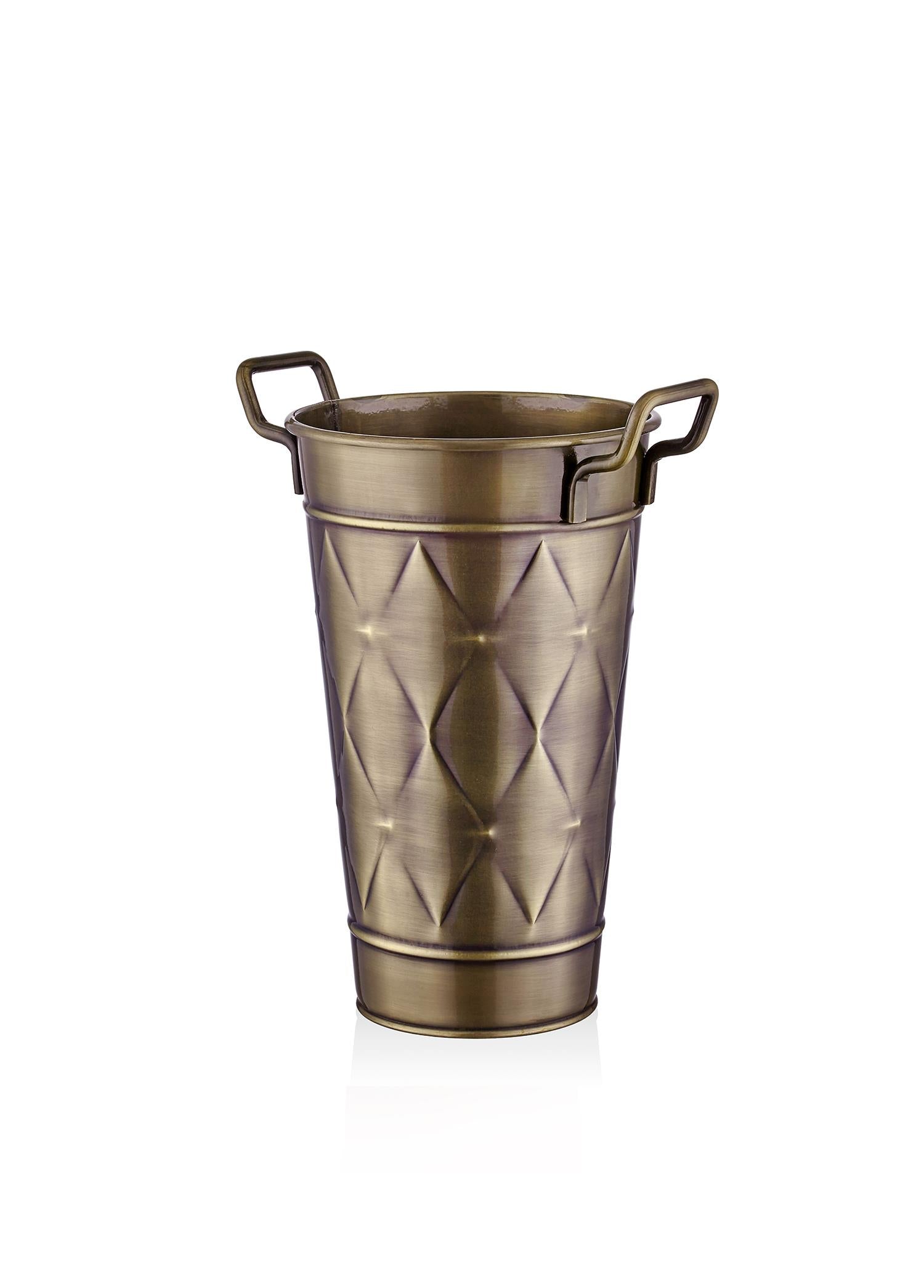 Prism Vase & Flower Pot Gold Plated 40 cm