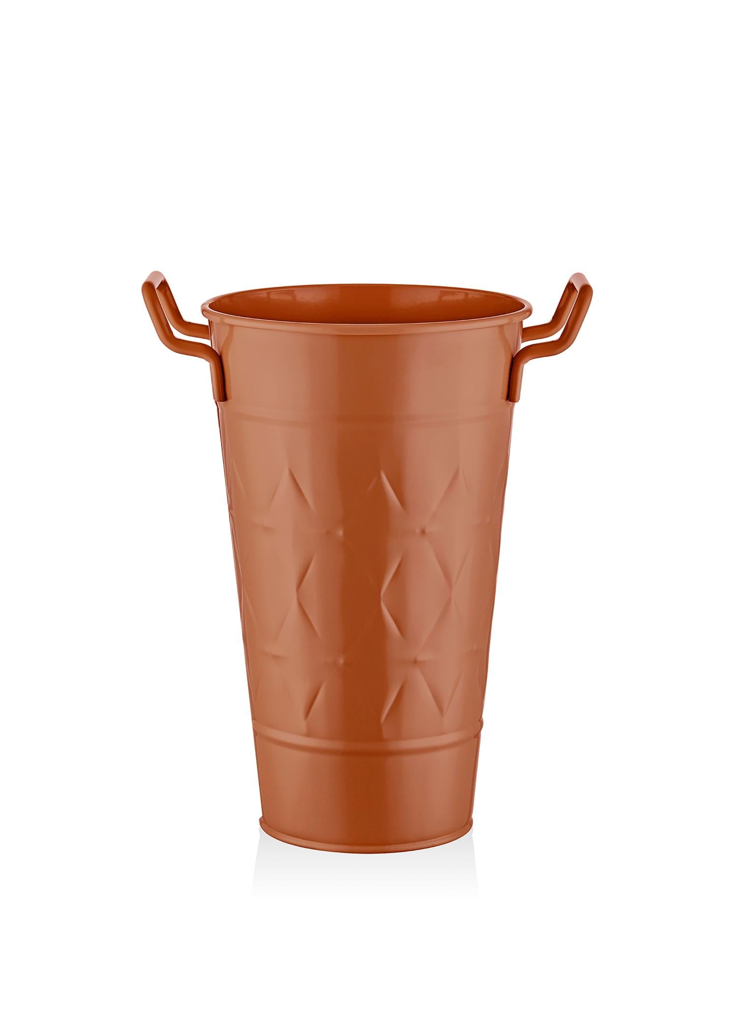 Prism Vase & Flowerpot Terracotta 40 cm