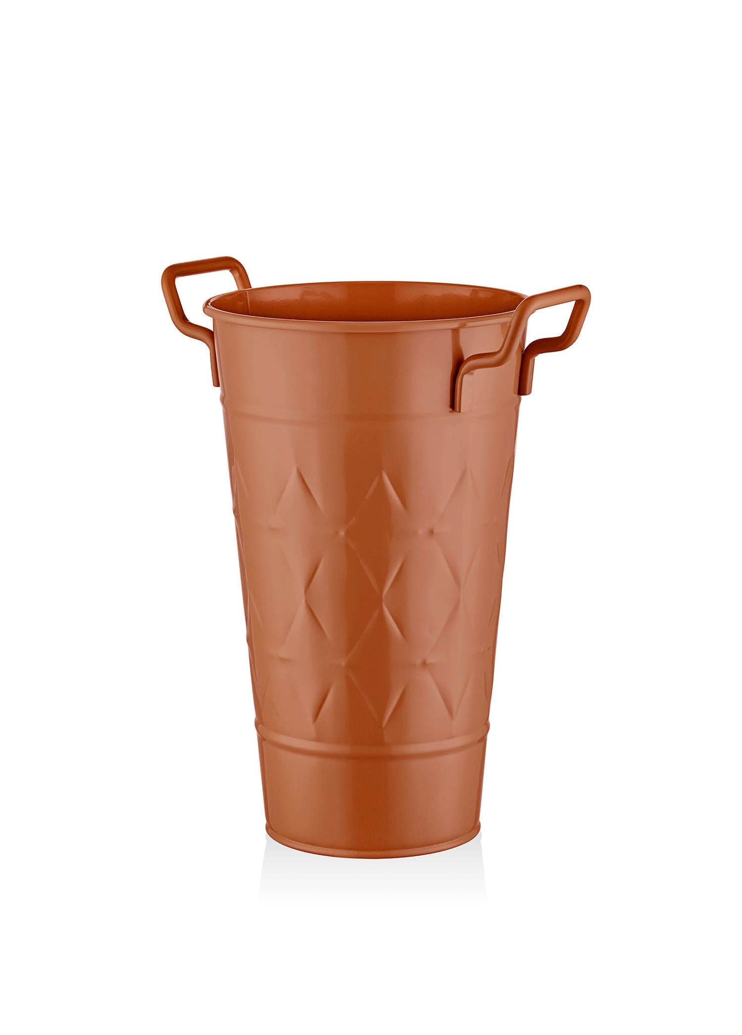 Prism Vase & Flowerpot Terracotta 40 cm