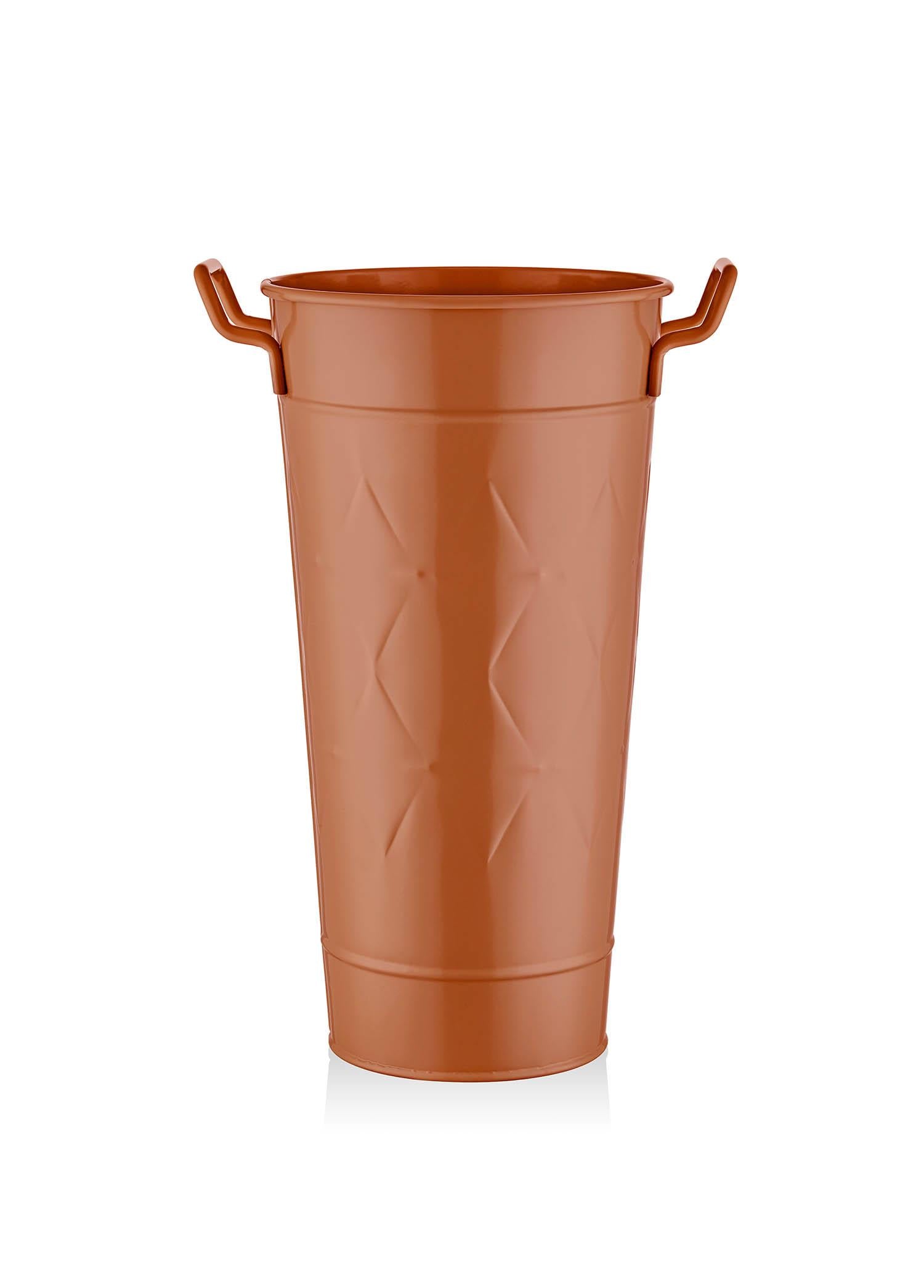 Prism Vase & Flowerpot Terracotta 50 cm