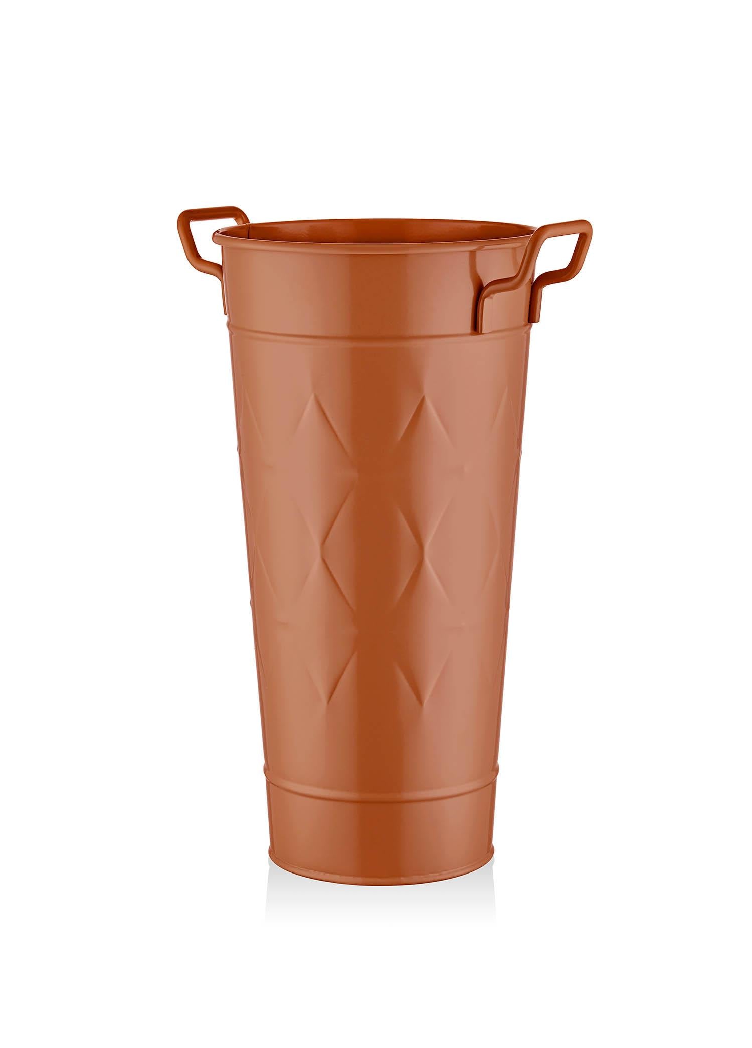 Prism Vase & Flowerpot Terracotta 50 cm