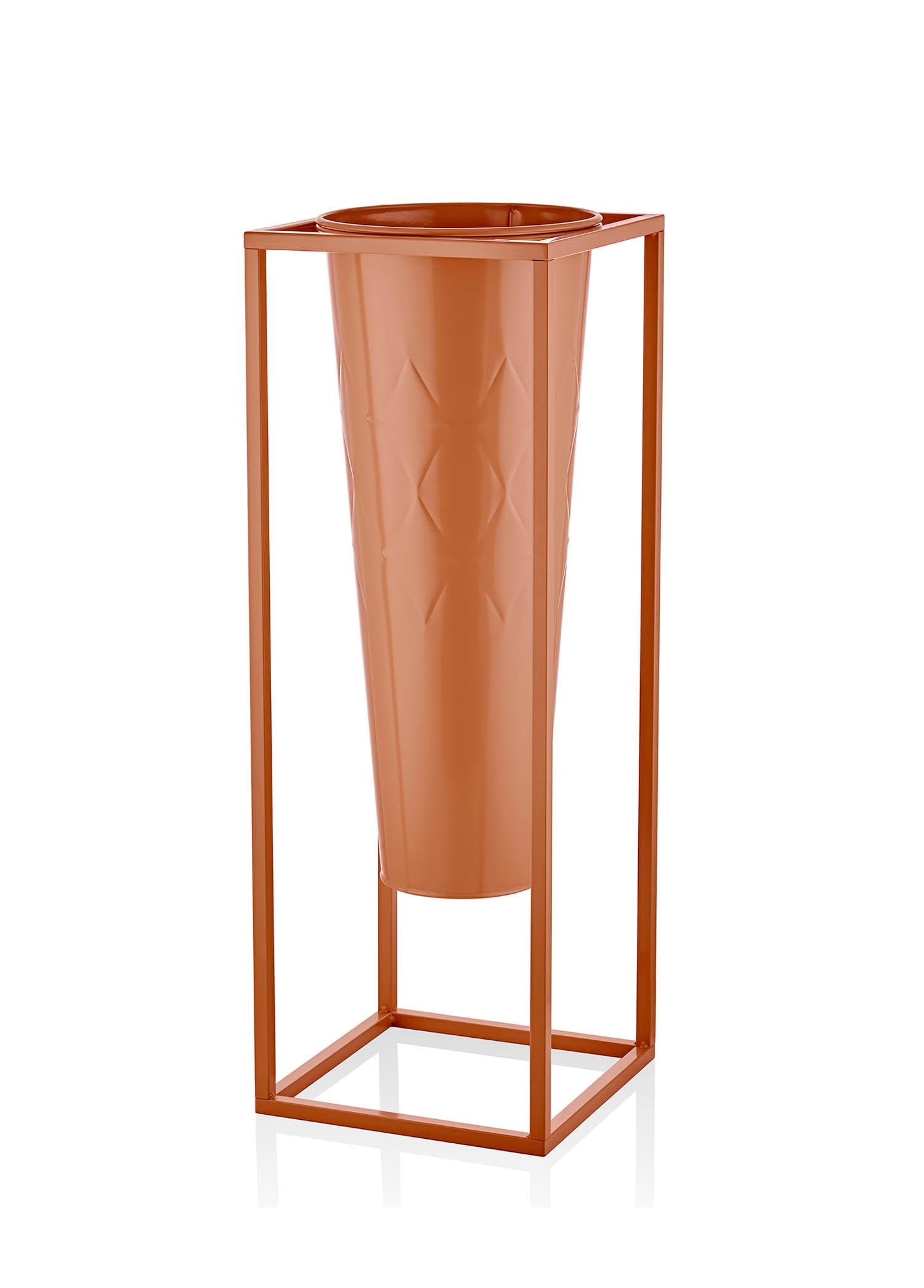 Prism Vase & Flowerpot Terracotta 80x30x30 cm