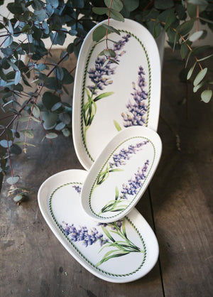 Provence Lavender Oval Service Set of 2 21 cm - Exporgin - Global Shopping Site
