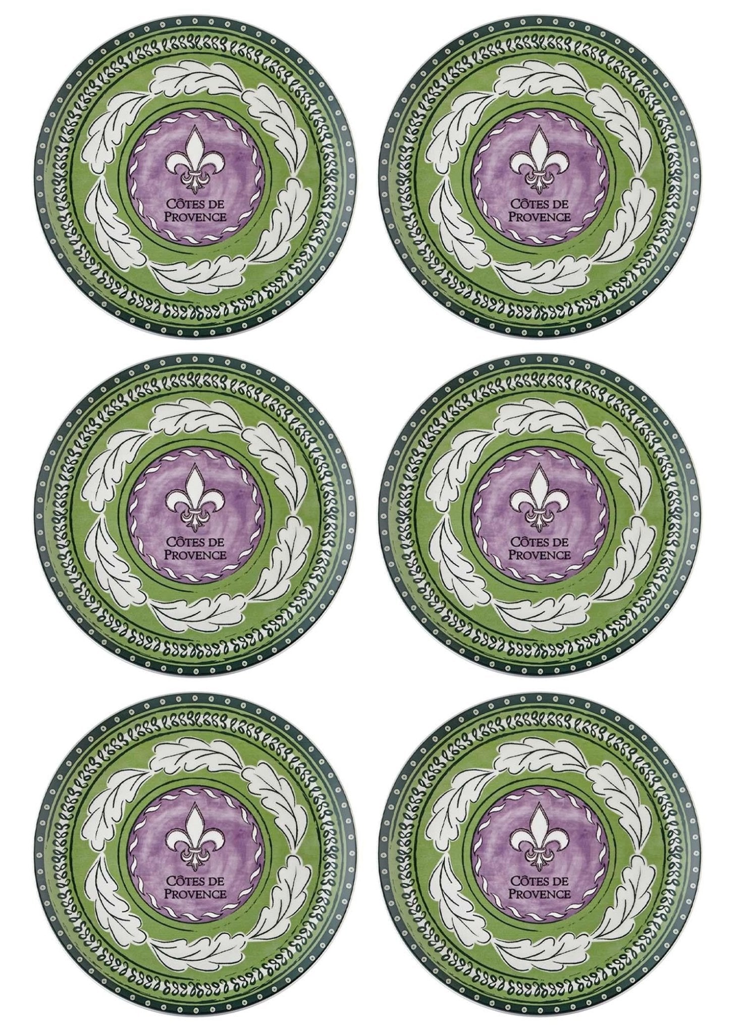 Provence Lavender Serving Plate Set of 6 26 cm PRC03 - Exporgin - Global Shopping Site