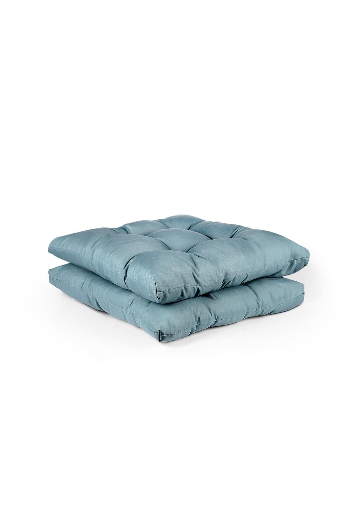 2 Puff Soft Chair Cushion 4 Quilted 42x42 cm Blue