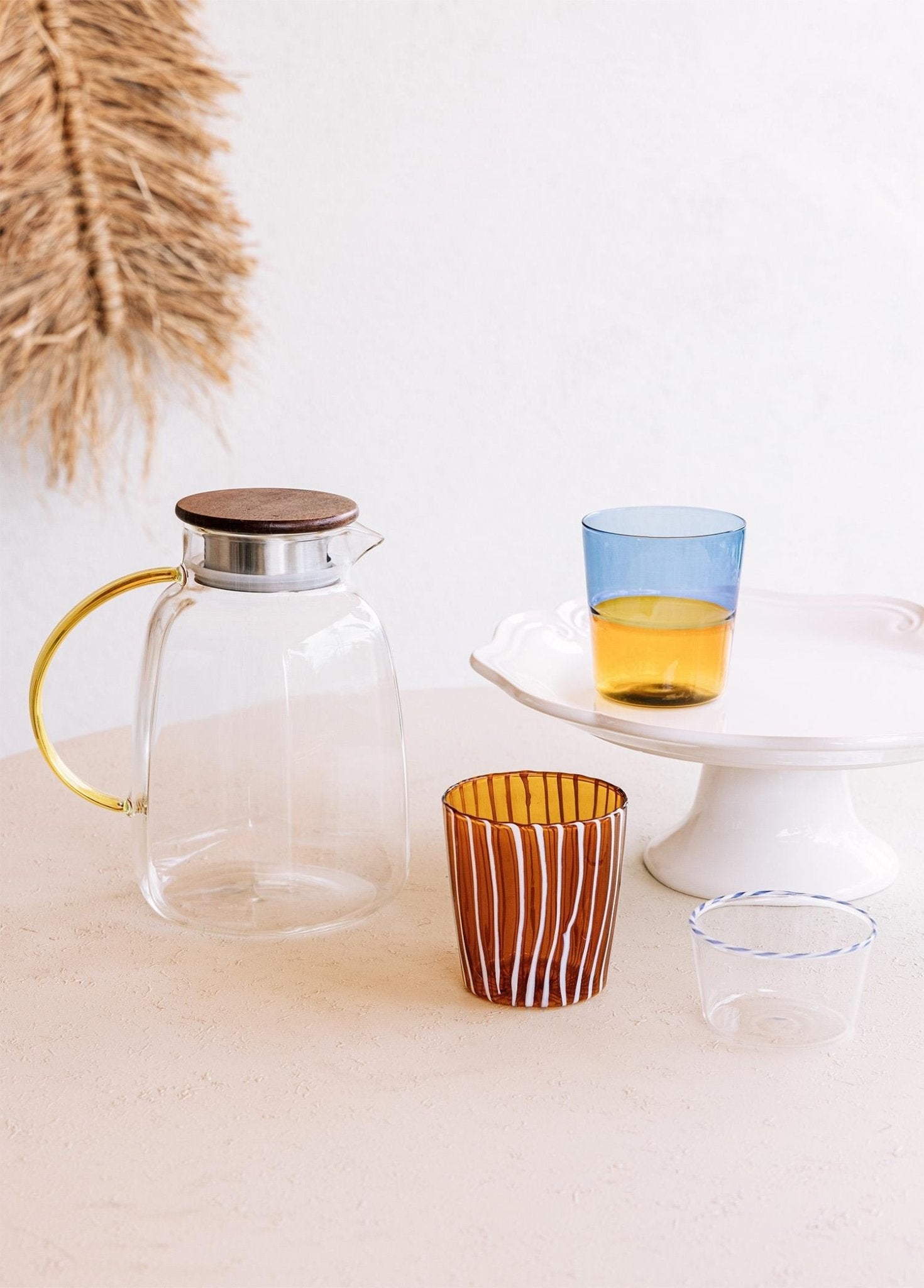 Rainbow – Water Glass Blue – Borosilicate & Heat - Resistant – 320ml (8x8x9 cm) - Exporgin - Global Shopping Site