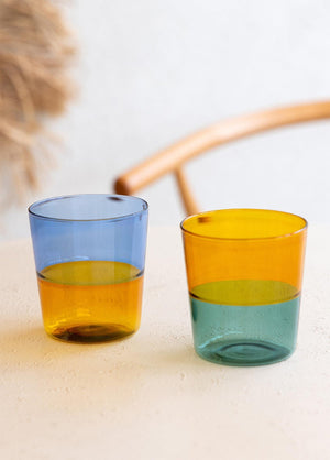 Rainbow – Water Glass Blue – Borosilicate & Heat - Resistant – 320ml (8x8x9 cm) - Exporgin - Global Shopping Site