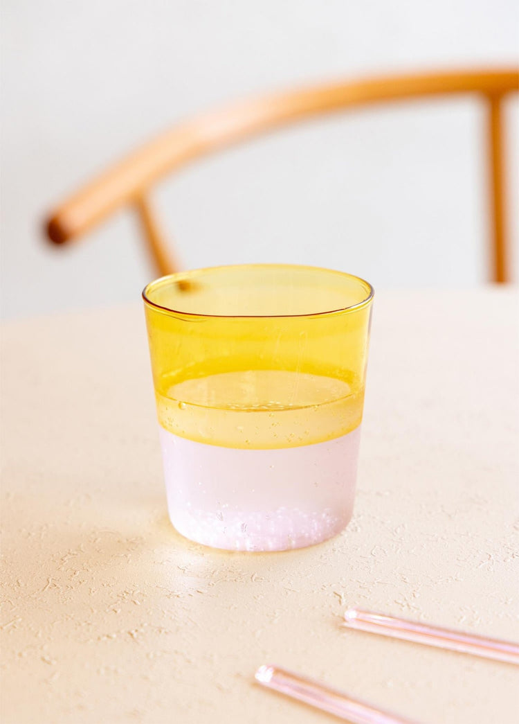 Rainbow – Water Glass Yellow – Borosilicate & Heat - Resistant – 320ml (8x8x9 cm) - Exporgin - Global Shopping Site