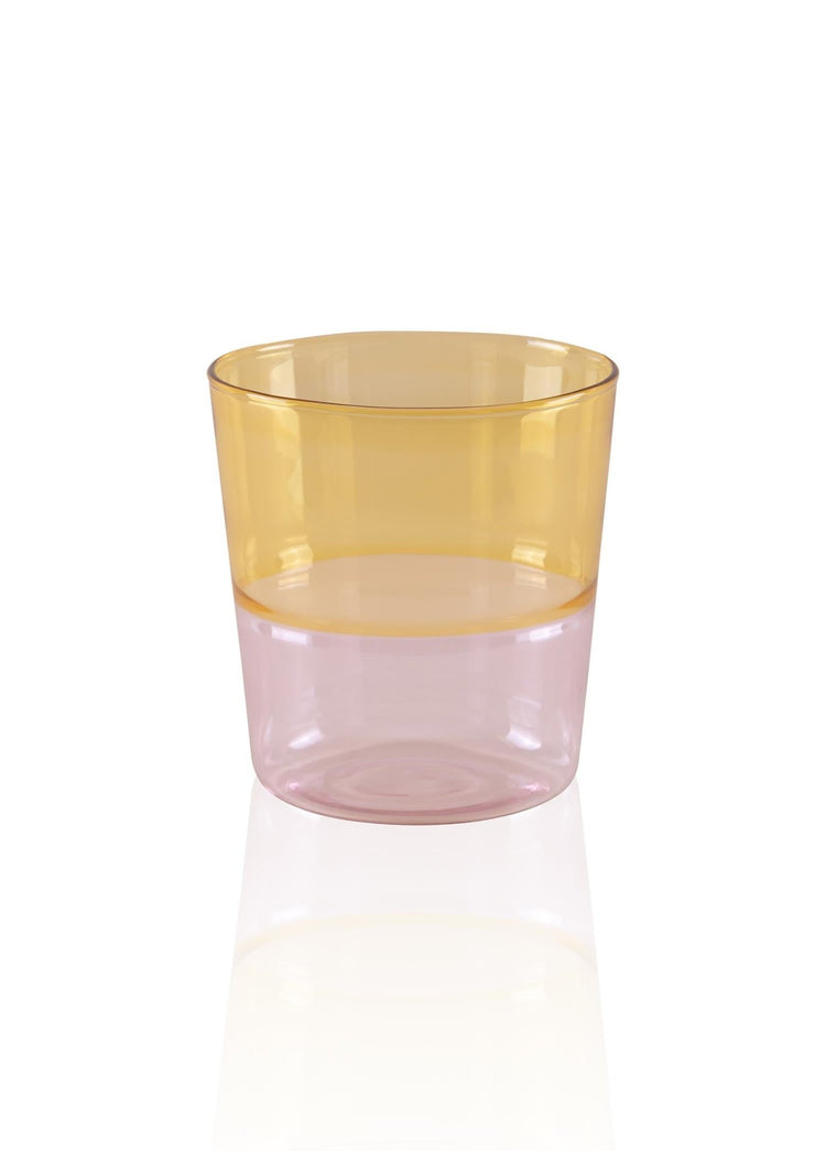 Rainbow – Water Glass Yellow – Borosilicate & Heat - Resistant – 320ml (8x8x9 cm) - Exporgin - Global Shopping Site