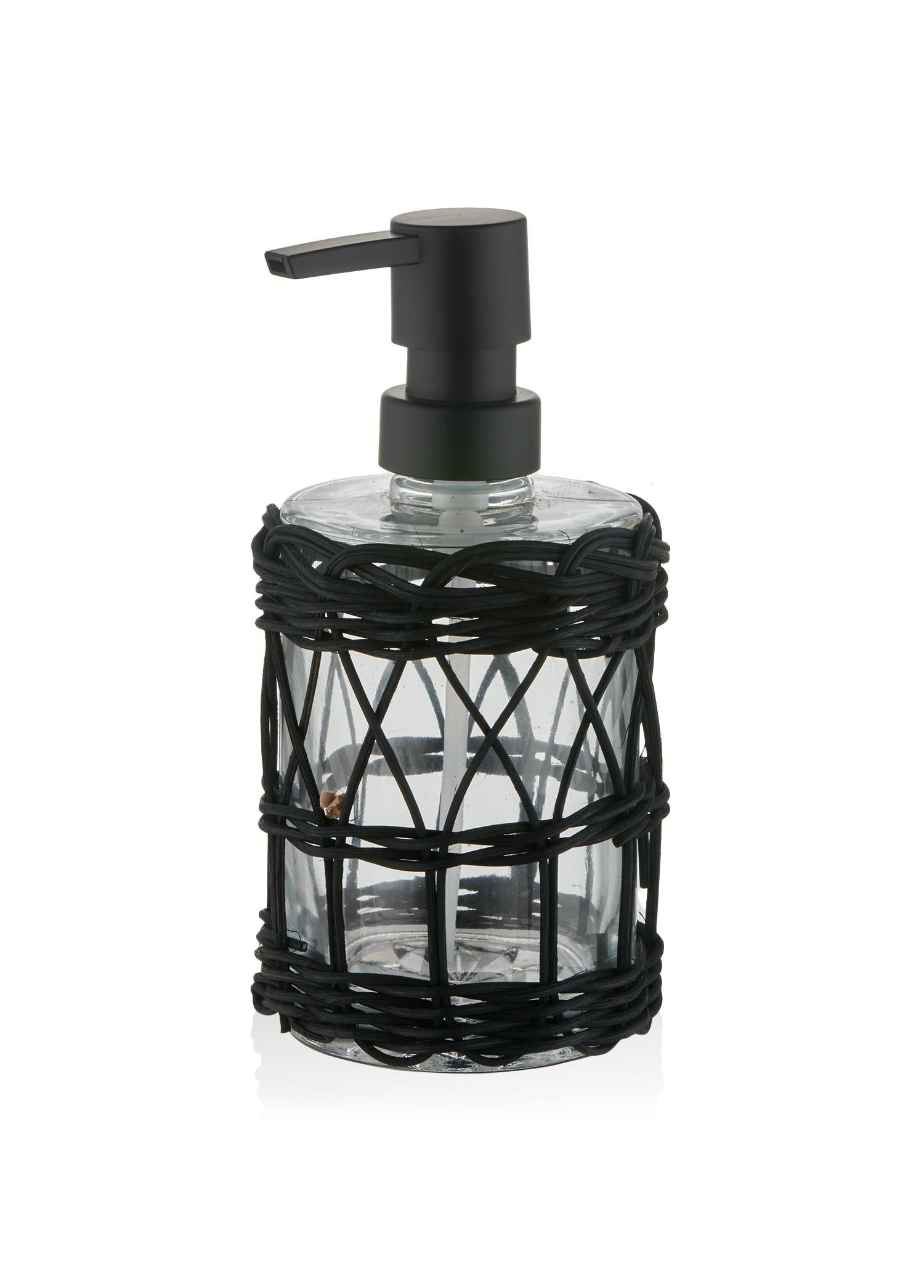 Rattan Liquid Soap Dispenser Black 330 ml