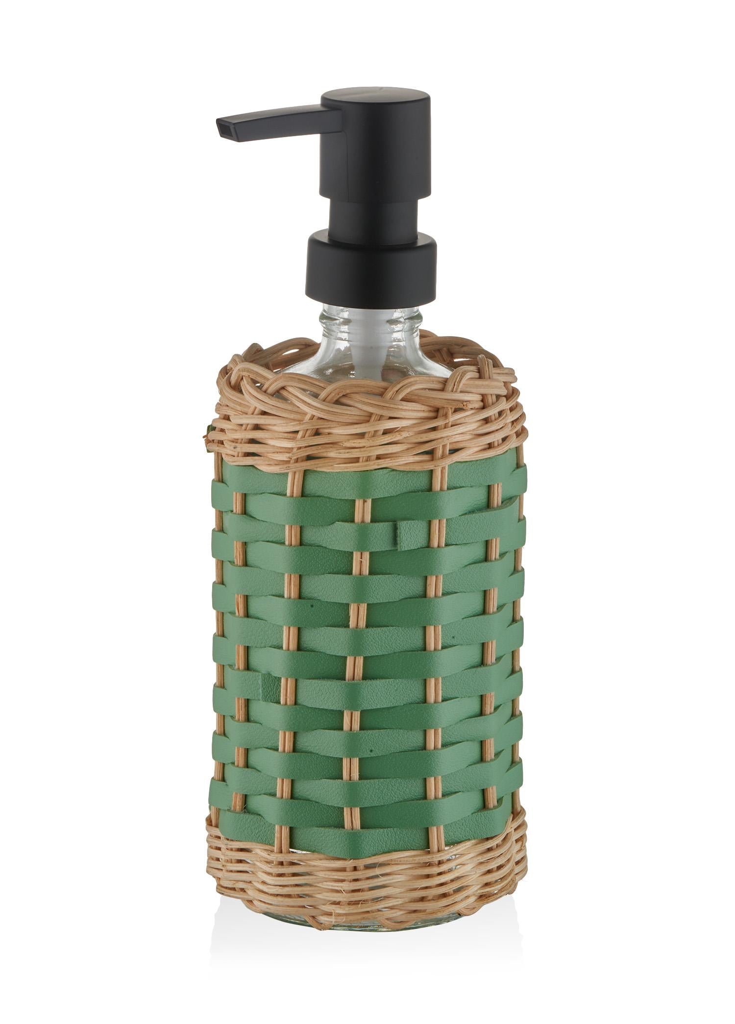 Rattan Liquid Soap Dispenser Green 483 ml