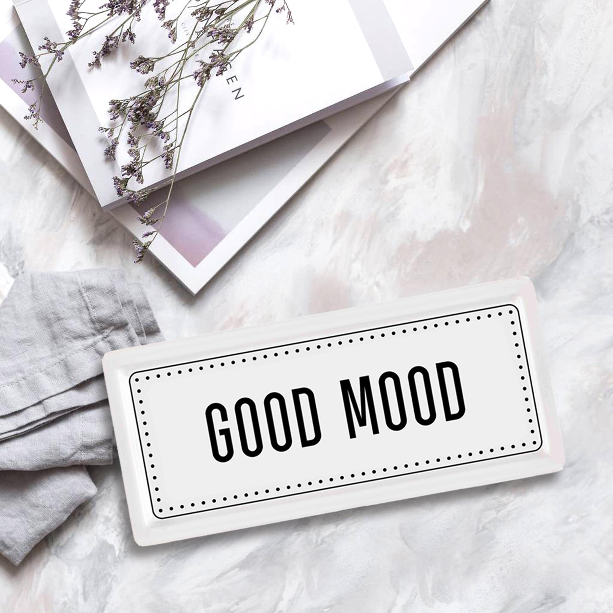 Rectangular Service Good Mood - 35 x 16 Cm - Exporgin - Global Shopping Site