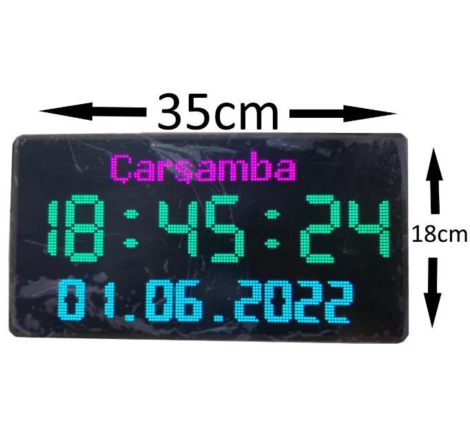 Colorful Digital LED Time and Date (Case Dimension: 18x35 cm)