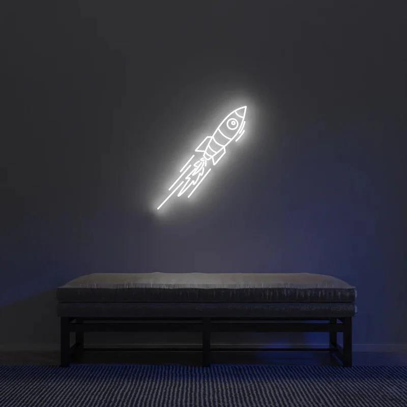 Missile Rocket Missile Neon Sign Lettering Neon Lighting e Night Light