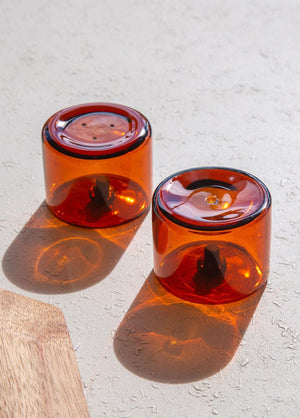 Round Salt and Pepper Shaker Set of 2 Amber 6x5 cm - Exporgin | Türkiye Comes to You