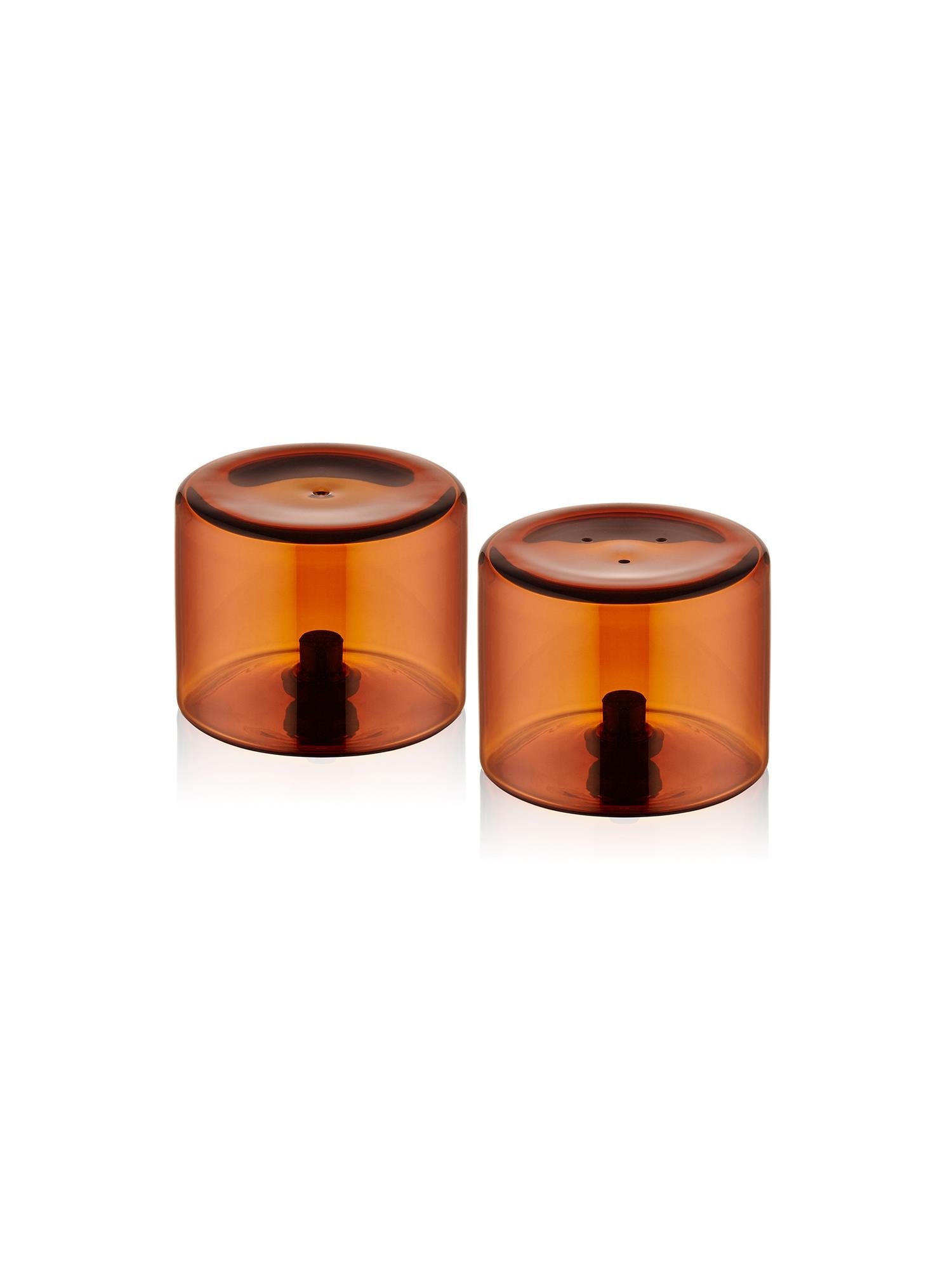 Round Salt and Pepper Shaker Set of 2 Amber 6x5 cm - Exporgin | Türkiye Comes to You