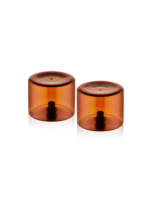 Round Salt and Pepper Shaker Set of 2 Amber 6x5 cm - Exporgin | Türkiye Comes to You