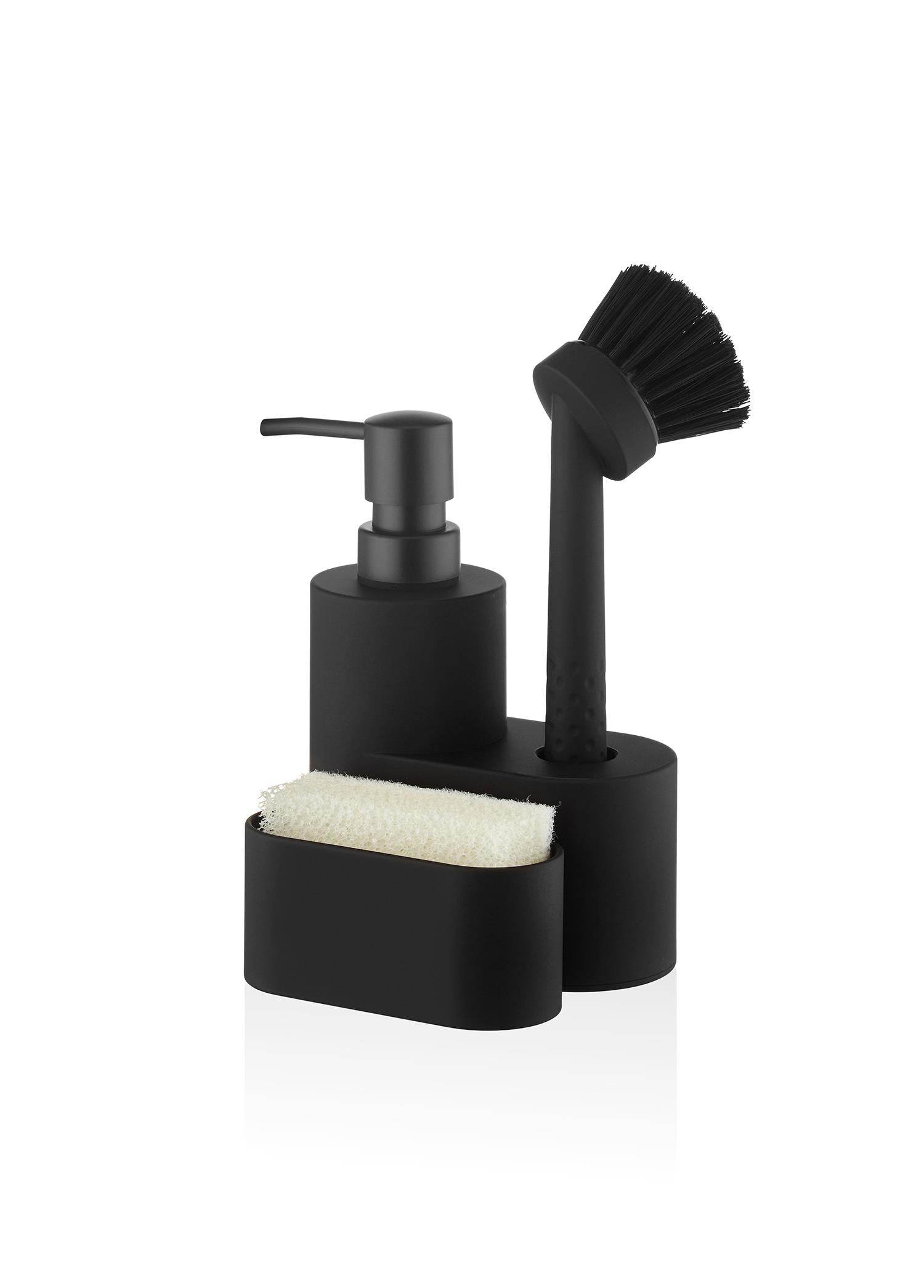 Round Liquid Soap Dispenser Set Black