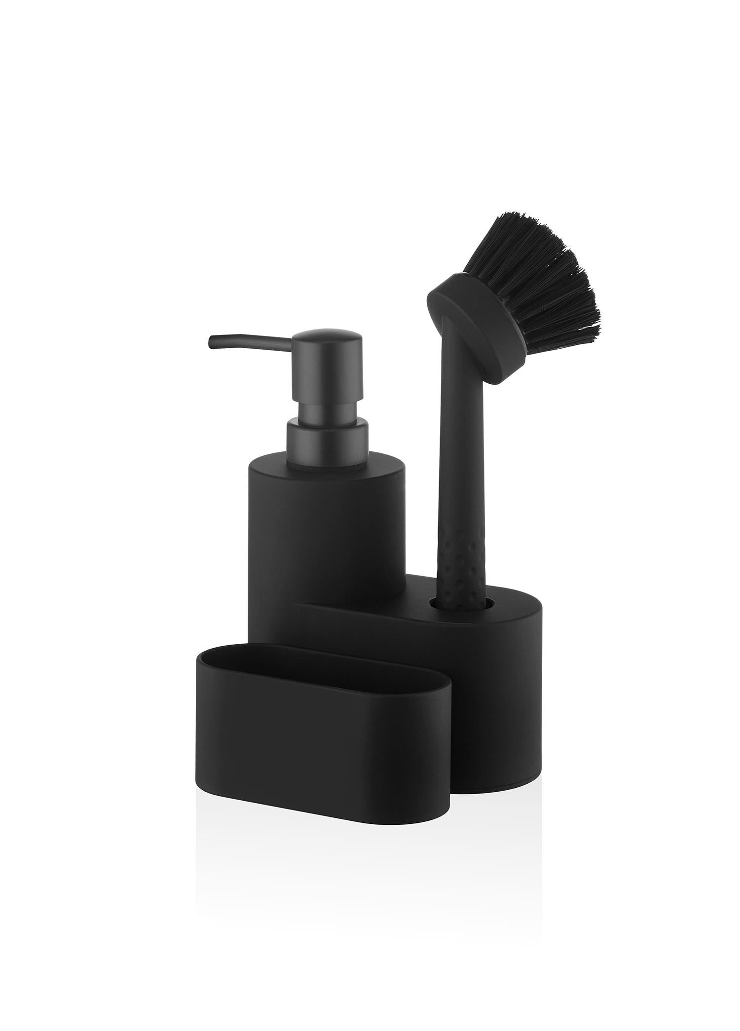 Round Liquid Soap Dispenser Set Black