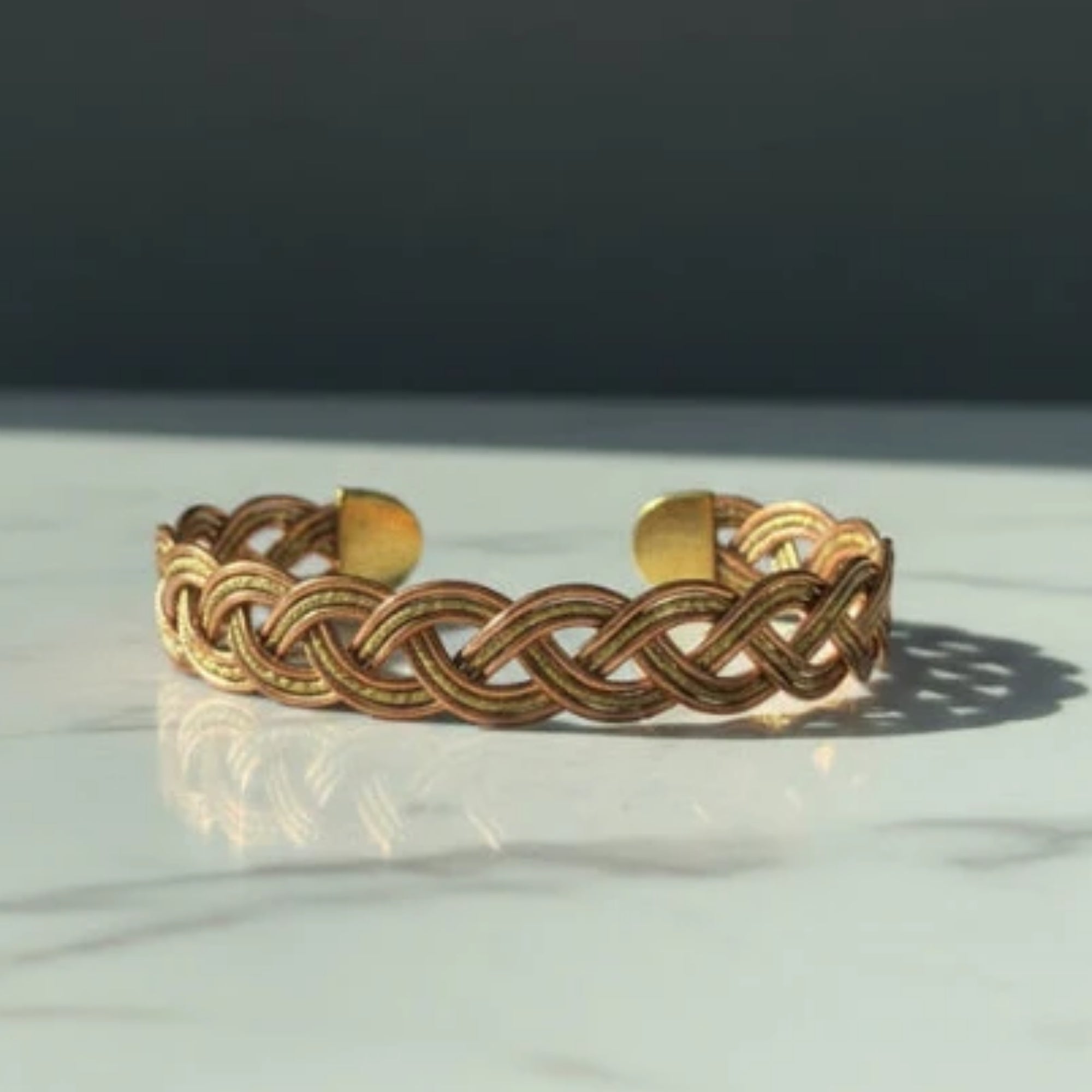 Bakırzen Pure Copper & Brass Gilded Bracelet for Women