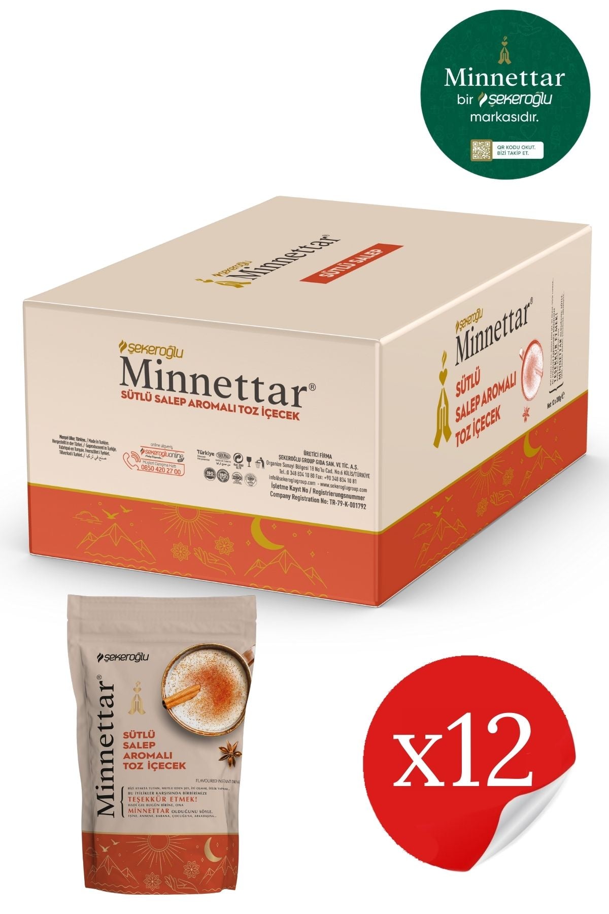 Minnettar Milk Salep 12 X 200 gr (12 Pack)