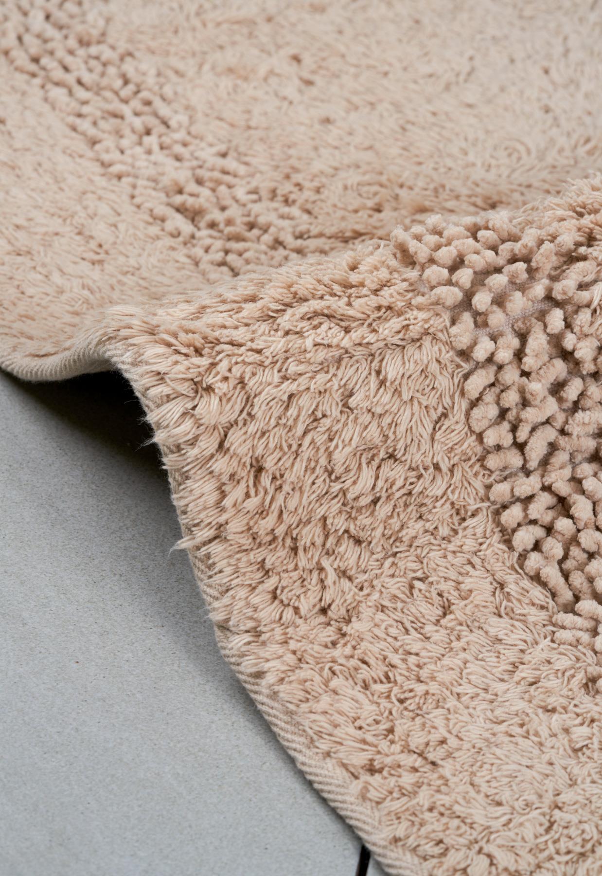 Salmon Natural Cotton 2-Piece Bath Mat Set 60x100+50x60 Cm - Beige