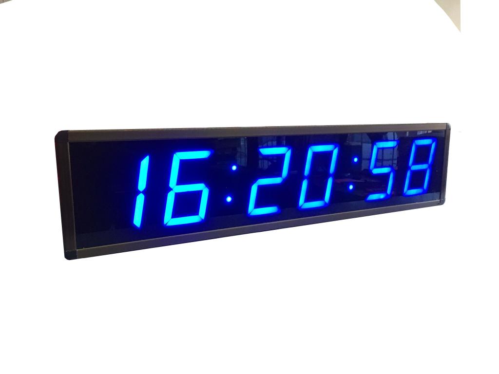 Digital Wall Clock with Seconds (Case Dimensions: 12x35 cm - Blue)