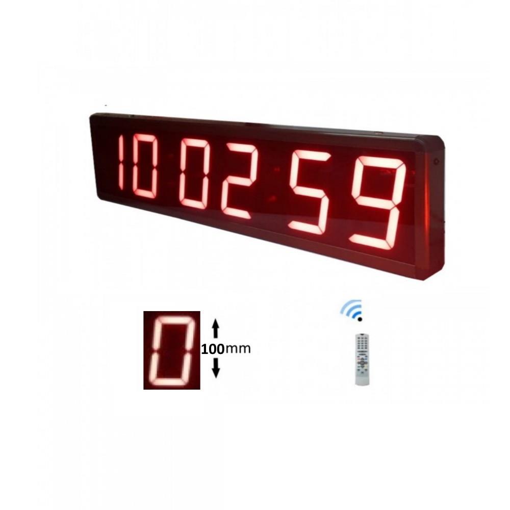 Reloj de pared digital con segundos (dimensiones de casos: 15x63 cm - rojo)