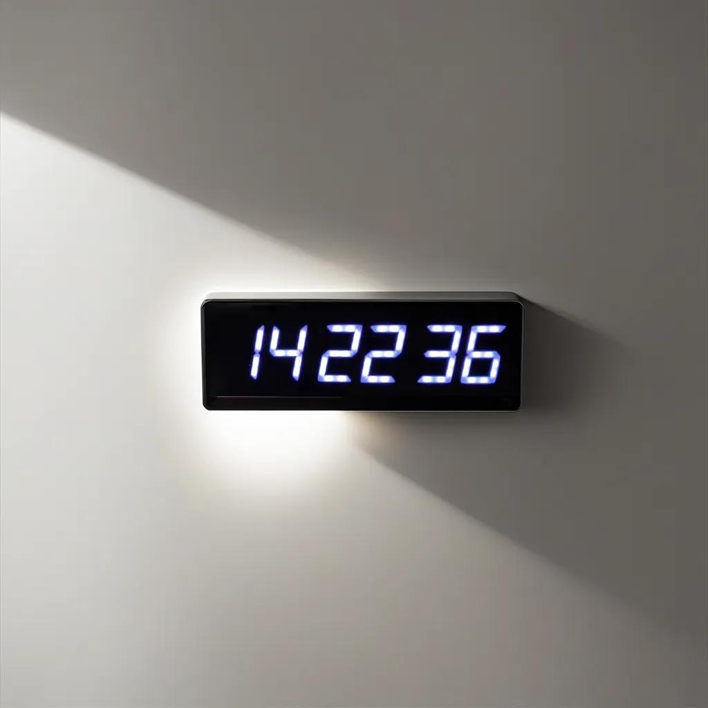 Digital LED Wall and Desk Clock with Seconds Temperature and Humidity - White (Case Dimensions: 12x35 cm)