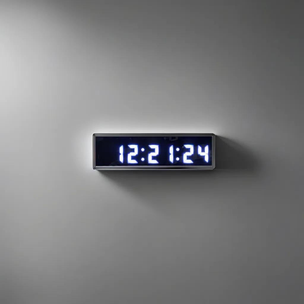 Digital LED Wall and Desk Clock with Seconds Temperature and Humidity - White (Case Dimensions: 7x26 cm)