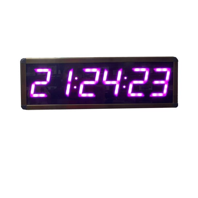 Digital LED Wall and Desk Clock Temperature and Humidity - Pink (Case Dimensions: 16x40 cm)