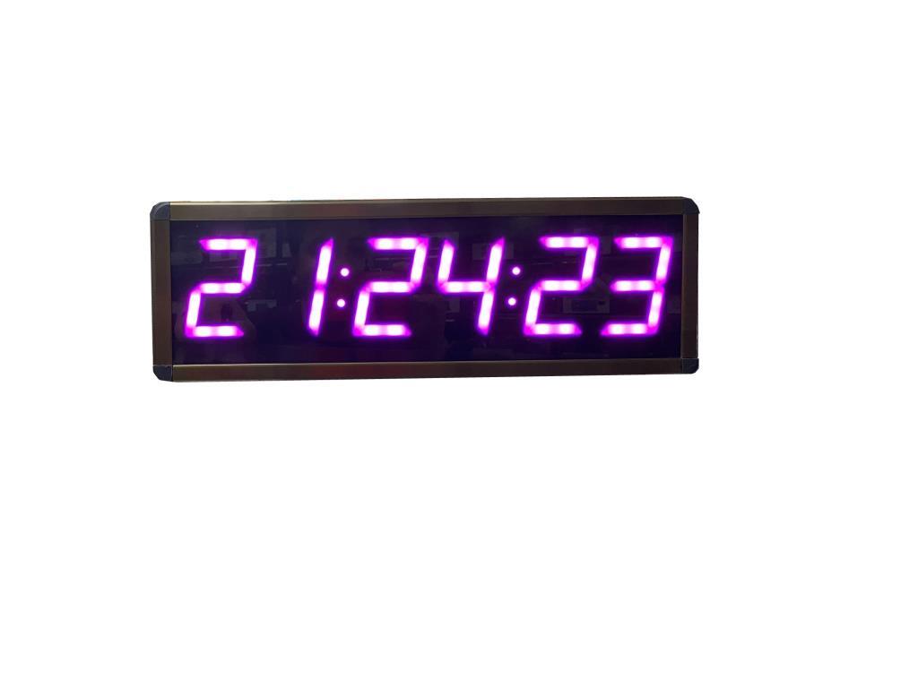 Muro LED digital y reloj de escritorio con segundos temperatura y humedad - rosa (dimensiones de la caja: 16x65 cm)