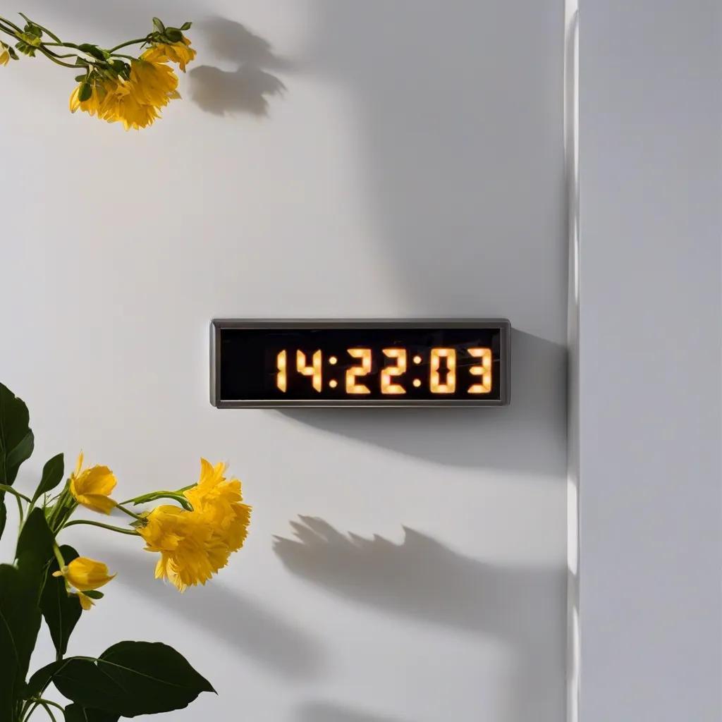 Digital LED Wall and Table Clock with Seconds and Degree - Yellow (Case Dimension: 7x26 cm)