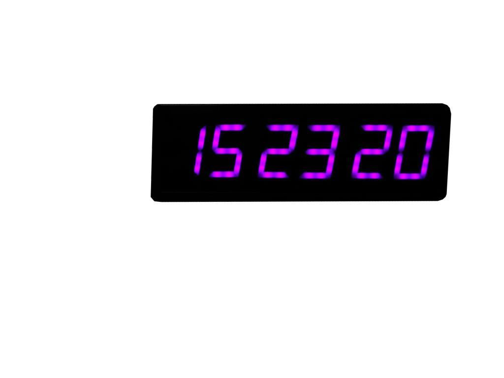 Digital LED Wall and Table Clock with Seconds - Purple (Case Dimensions: 12x35 cm)