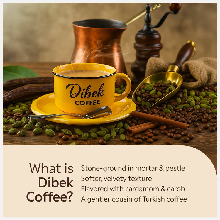 Şekeroğlu Minnettar Dibek Coffee 165 gr – Traditional Stone - Ground Turkish Coffee with Carob, Turpentine Pistachio, and Spices - Exporgin - Global Shopping Site