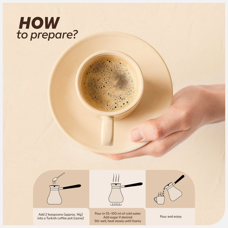 Şekeroğlu Minnettar Dibek Coffee 165 gr – Traditional Stone - Ground Turkish Coffee with Carob, Turpentine Pistachio, and Spices - Exporgin - Global Shopping Site