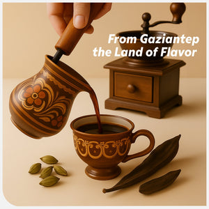 Şekeroğlu Minnettar Dibek Coffee 165 gr – Traditional Stone - Ground Turkish Coffee with Carob, Turpentine Pistachio, and Spices - Exporgin - Global Shopping Site