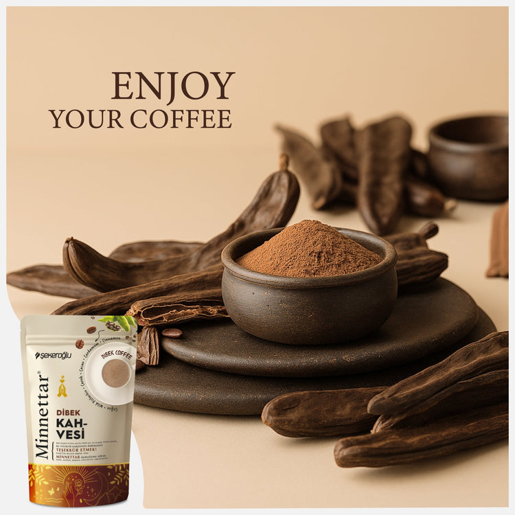 Şekeroğlu Minnettar Dibek Coffee 165 gr – Traditional Stone - Ground Turkish Coffee with Carob, Turpentine Pistachio, and Spices - Exporgin - Global Shopping Site