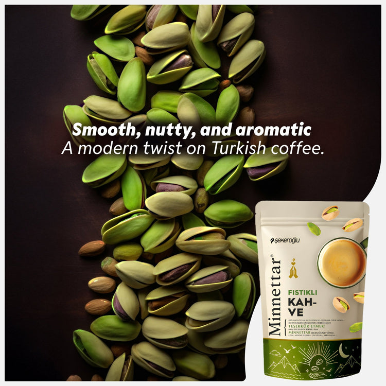 Şekeroğlu Minnettar Pistachio Turkish Coffee – Authentic Turkish Coffee with Ground Pistachio – 165g (5.82 oz) - Exporgin | Türkiye Comes to You