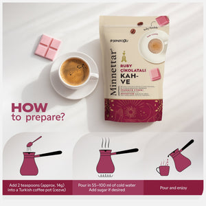 Şekeroğlu Minnettar Ruby Chocolate Coffee 165 gr – Turkish Coffee with Ruby Chocolate – Unique Fruity and Creamy Flavor - Exporgin - Global Shopping Site