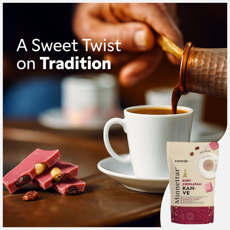 Şekeroğlu Minnettar Ruby Chocolate Coffee 165 gr – Turkish Coffee with Ruby Chocolate – Unique Fruity and Creamy Flavor - Exporgin - Global Shopping Site