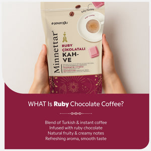 Şekeroğlu Minnettar Ruby Chocolate Coffee 165 gr – Turkish Coffee with Ruby Chocolate – Unique Fruity and Creamy Flavor - Exporgin - Global Shopping Site
