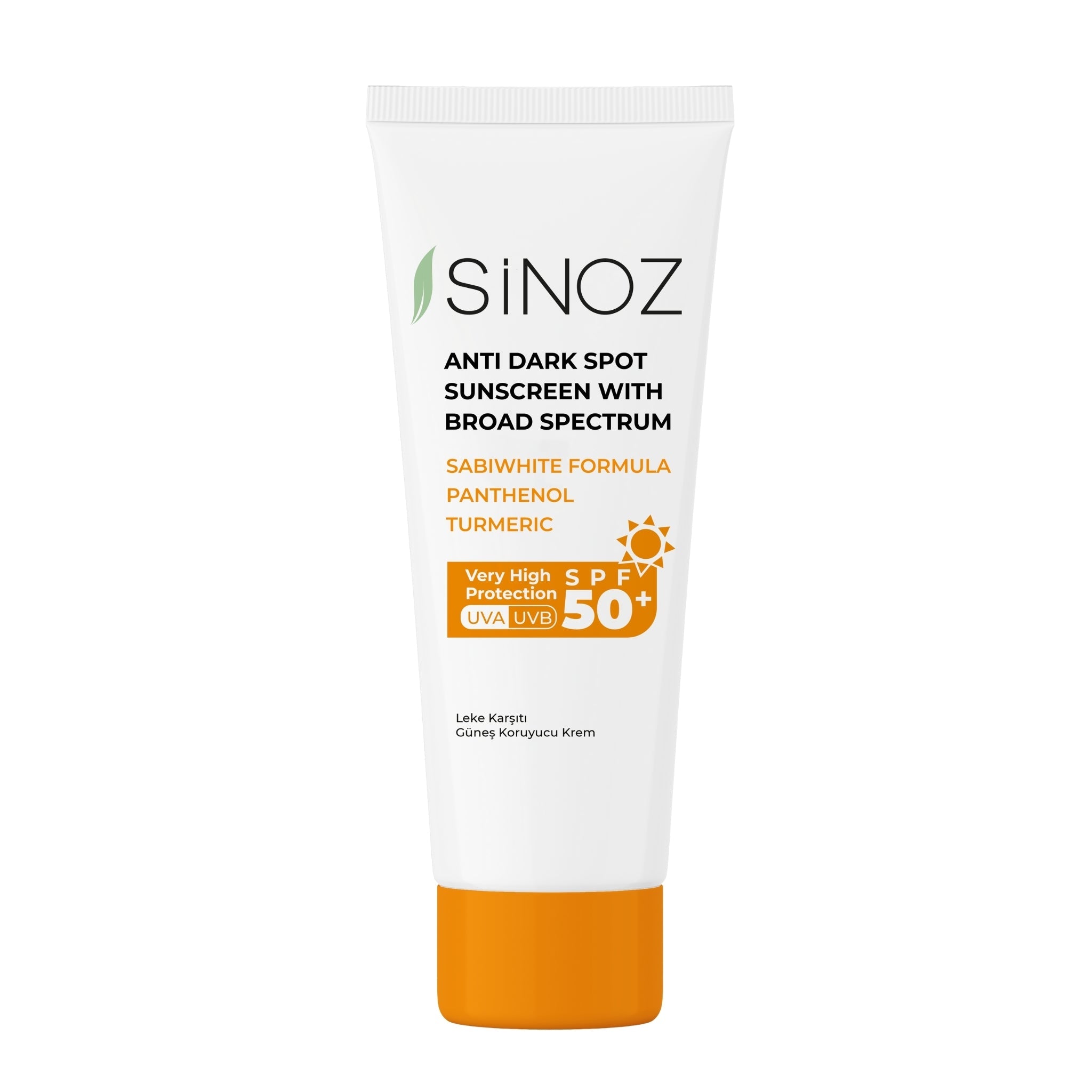Sinoz Anti Dark Spot Sunscreen SPF 50+ – Daily UV Protection with Turmeric Extract and Vitamin E – Prevents Sun Spots and Evens Skin Tone – 50 ml - Exporgin - Global Shopping Site